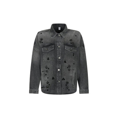 Giacca Donna in denim con applicazioni